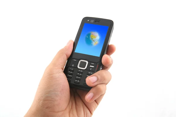 Holding a Mobile Phone — Stock Photo, Image