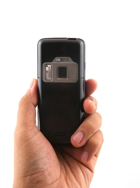 Κρατώντας μια φωτογραφική μηχανή τηλέφωνο — Φωτογραφία Αρχείου