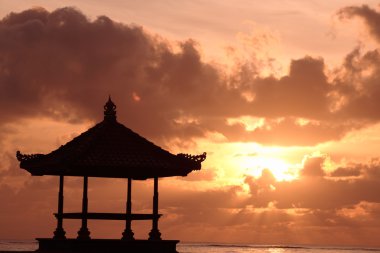 Beautiful Sunset in Kuta beach clipart