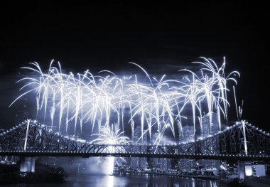 Fireworks at Story Bridge clipart