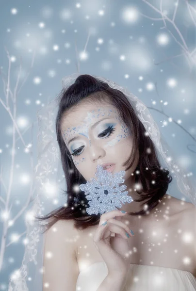 Zimní královna v sněhové bouři — Stock fotografie