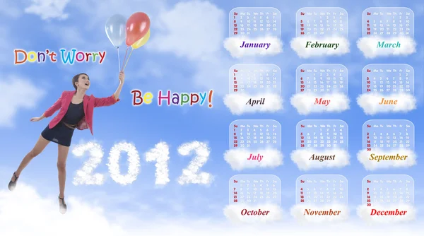 2012 Calendar Template: Fericire — Fotografie, imagine de stoc