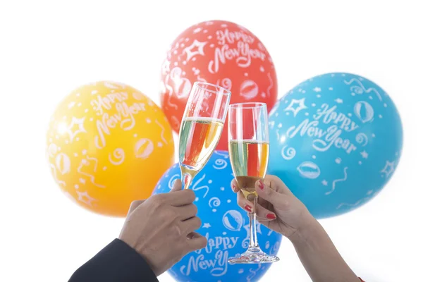 Couple toasting celebrating new year — Stock Photo, Image