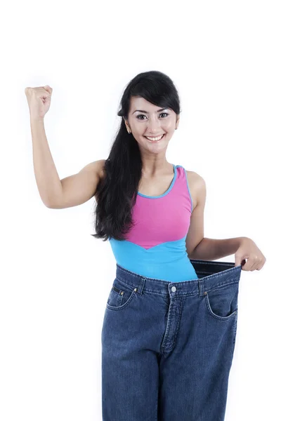 Asyalı kadın kilo verme — Stok fotoğraf