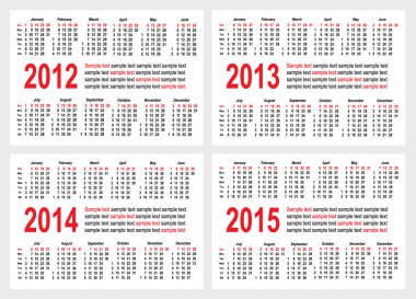 Calendar 2012-1215 year clipart