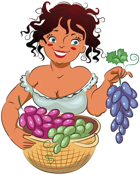 Recoger uvas — Vector de stock