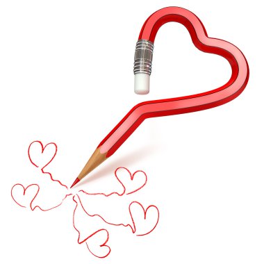 Pencil, heart clipart