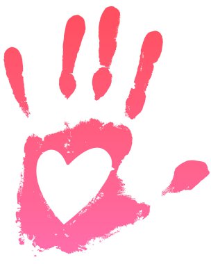 Handprint heart clipart