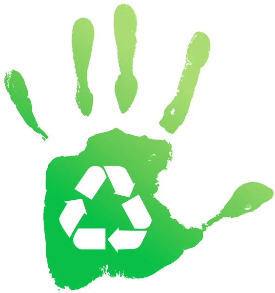 Handprint recycle — Stock Vector