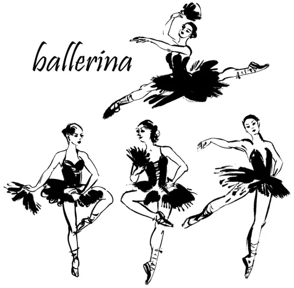 Balerina táncos — Stock Vector