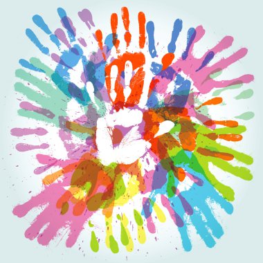 Colorful handprint clipart