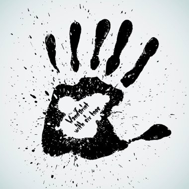 Handprint with six toes clipart