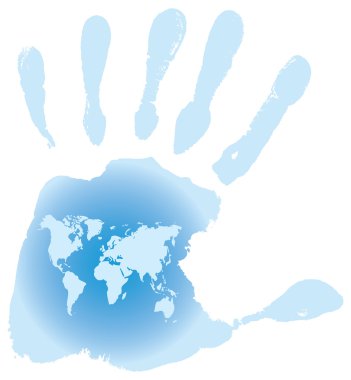 Handprint with six toes clipart