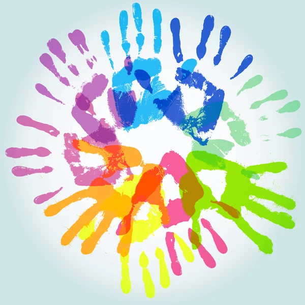 Colorful handprint — Stock Vector