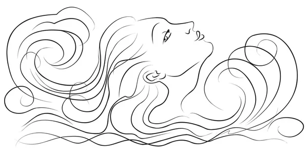 Girl in the waves — Stock Vector