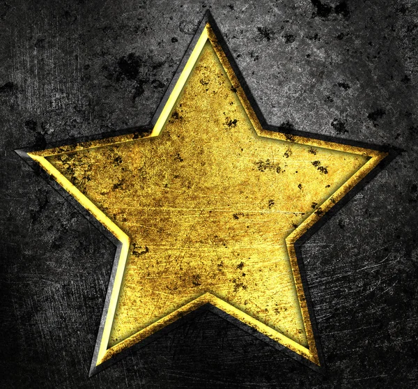 Grunge hvězda na kovové pozadí — Stock fotografie