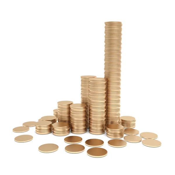 Gold coin stack isolated — Stock Photo, Image