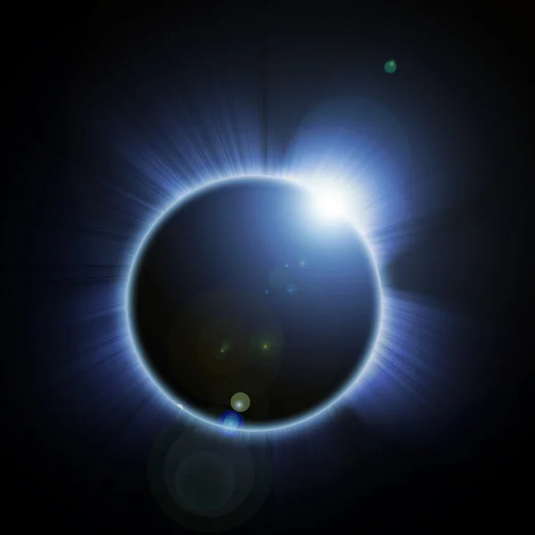 Éclipse solaire sur fond noir — Photo