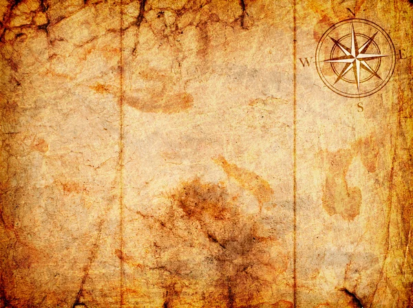 Alte Landkarte mit Kompass darauf — Stockfoto