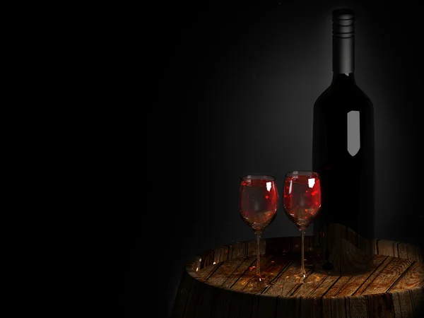 Вино на старой бочке — стоковое фото