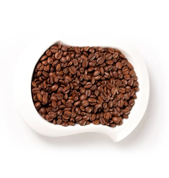Ziarna kawy na talerzu — Zdjęcie stockowe