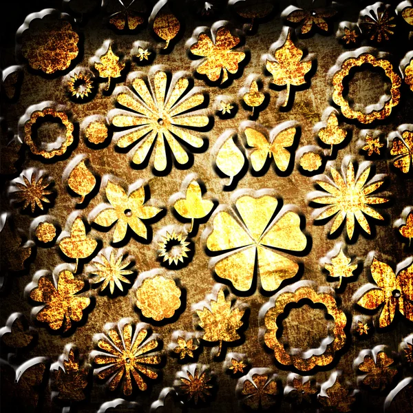 Grunge floral kumaş dokusu — Stok fotoğraf