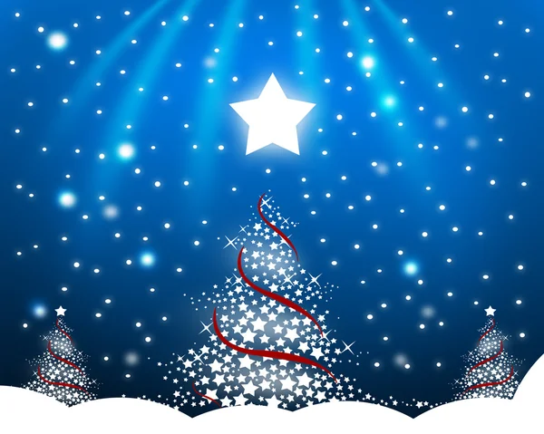 Christmas tree on the blue background — Stock Photo, Image