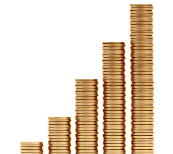 Gráfico de moedas de ouro — Fotografia de Stock