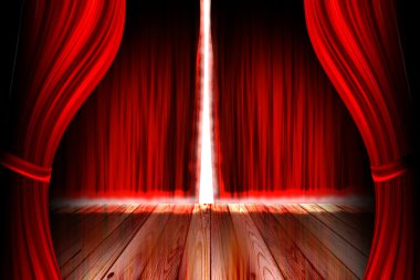 Red theater stage with curtain clipart