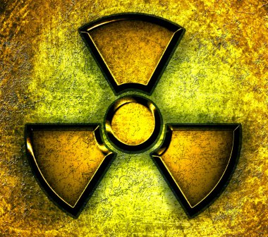 Symbol of radiation on a steel background clipart