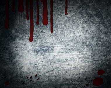 Steel background with drop of blood clipart
