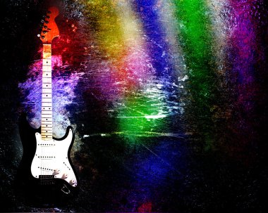 Guitare color grunge clipart