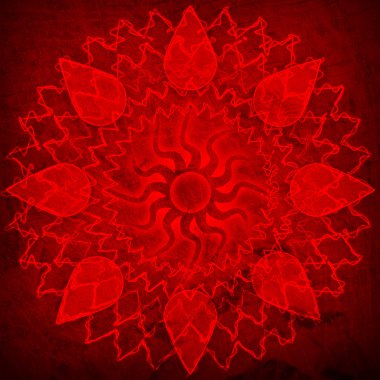 Red spirutal sun background clipart