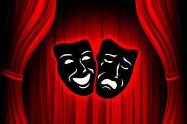 Red theater stage clipart