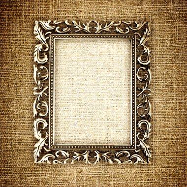 Golden frame on canvas clipart