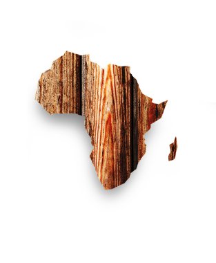 ahşap Afrika Haritası
