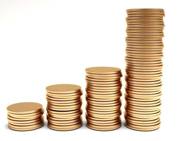 Gold coins graph — Stock Photo, Image
