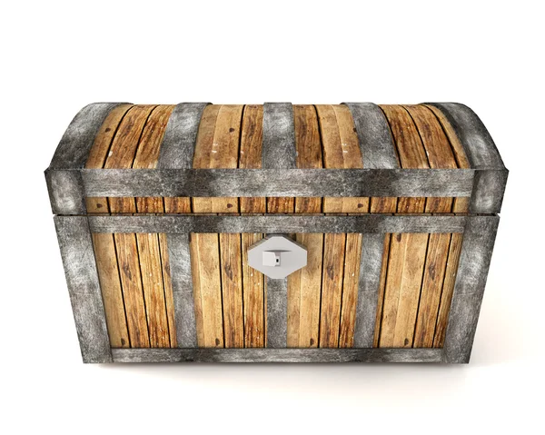 Treasure chest isolated on white background — Stock Photo, Image