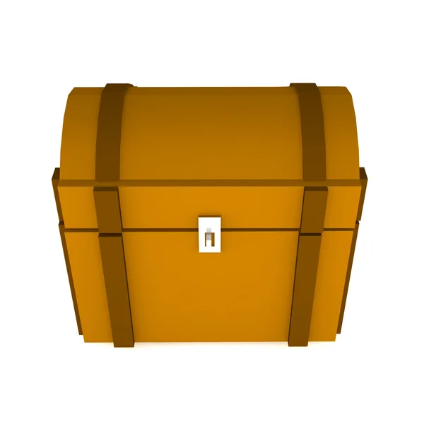 Caixa de tesouro fechada isolada sobre fundo branco — Fotografia de Stock