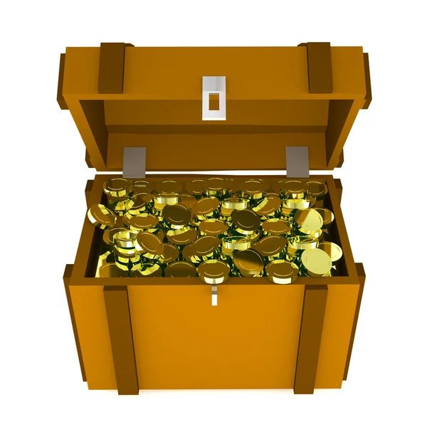 Treasure chest isolated on white background — Stock Photo, Image