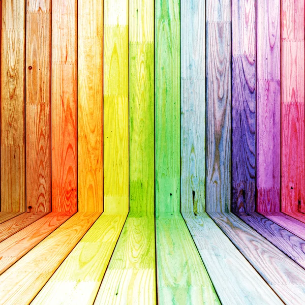 Habitación de madera espectral colorida —  Fotos de Stock