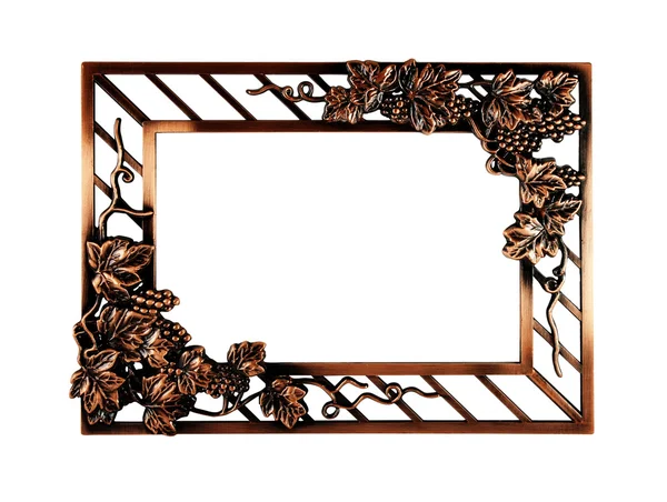 Bronzen frame op witte achtergrond — Stockfoto