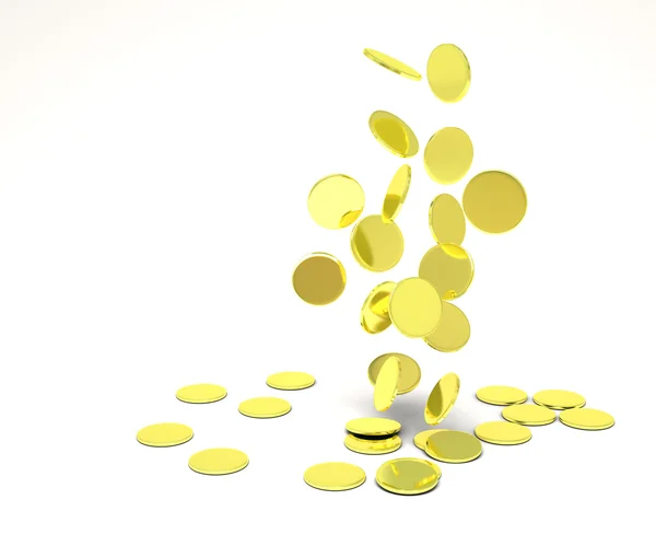 Cadere monete d'oro — Foto Stock