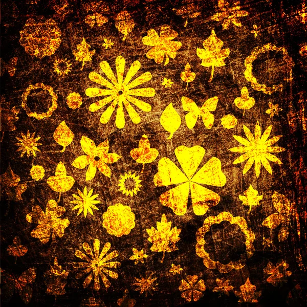 Grunge 花卉织物纹理 — 图库照片