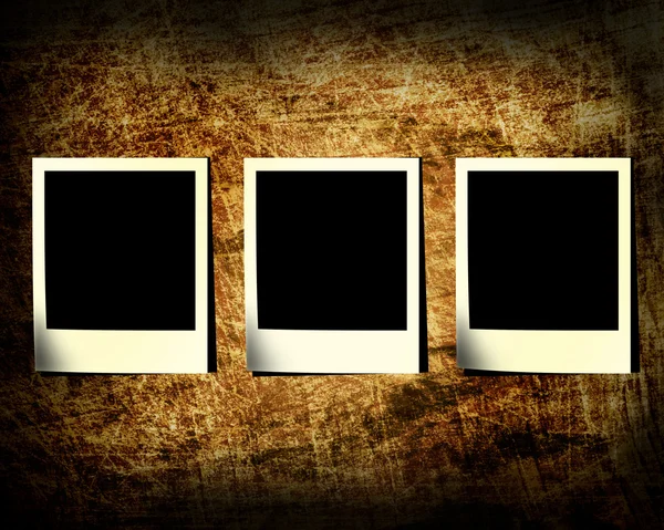 Three a photo slide on a grunge background — Stock Photo, Image
