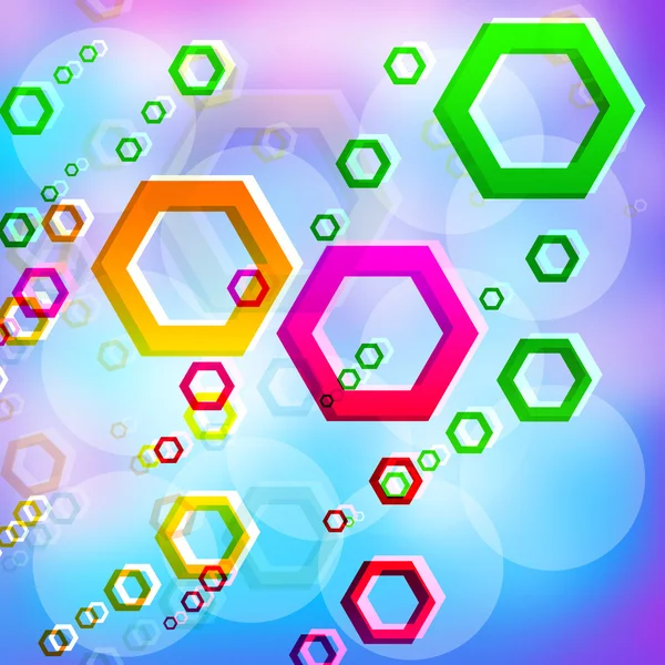 Hexagones colorés sur un fond de couleur — Photo