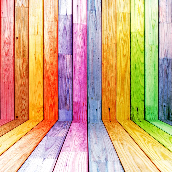 Quarto de madeira colorido — Fotografia de Stock