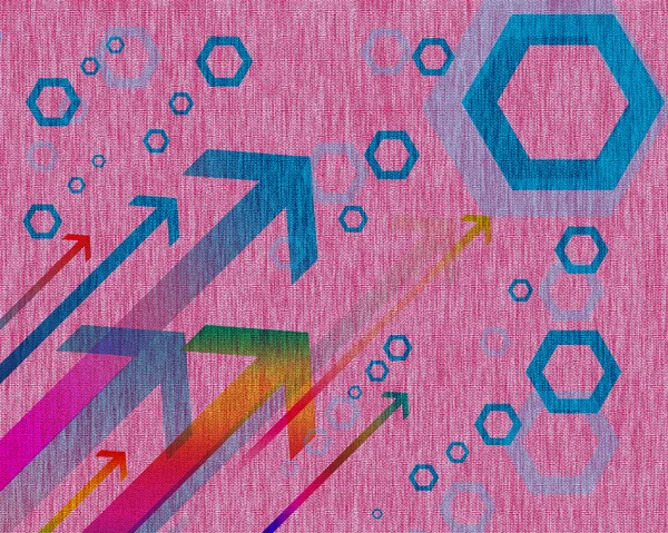 Setas coloridas em um fundo de lona — Fotografia de Stock
