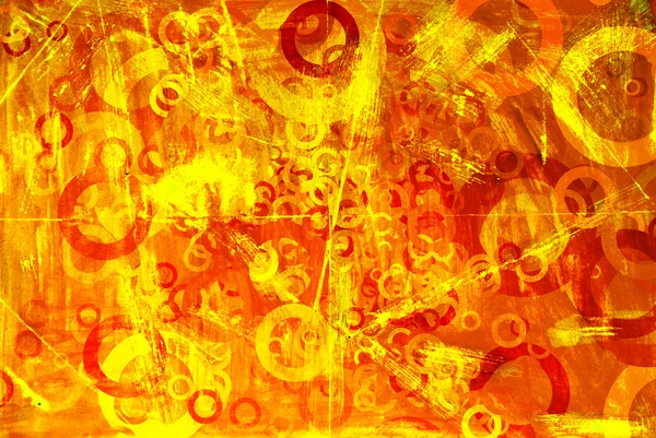 Cirklar på grunge orange bakgrund — Stockfoto