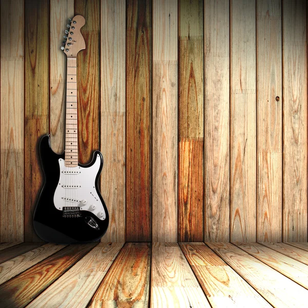 Guitarra em quarto antigo — Fotografia de Stock